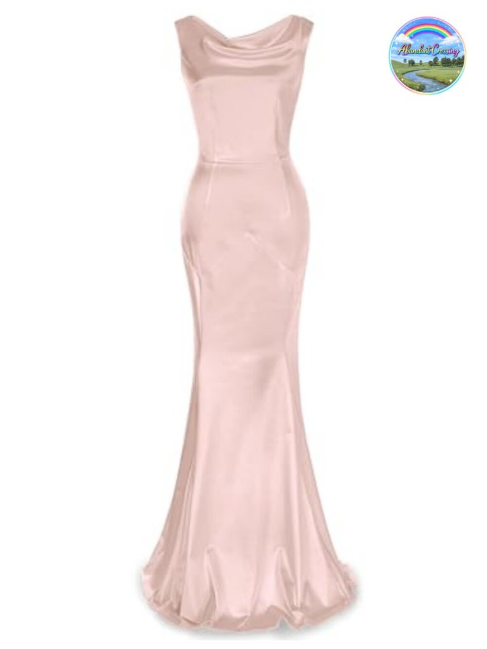 Sleeveless Mermaid Evening Gown with Cowl Neck Formal Dress